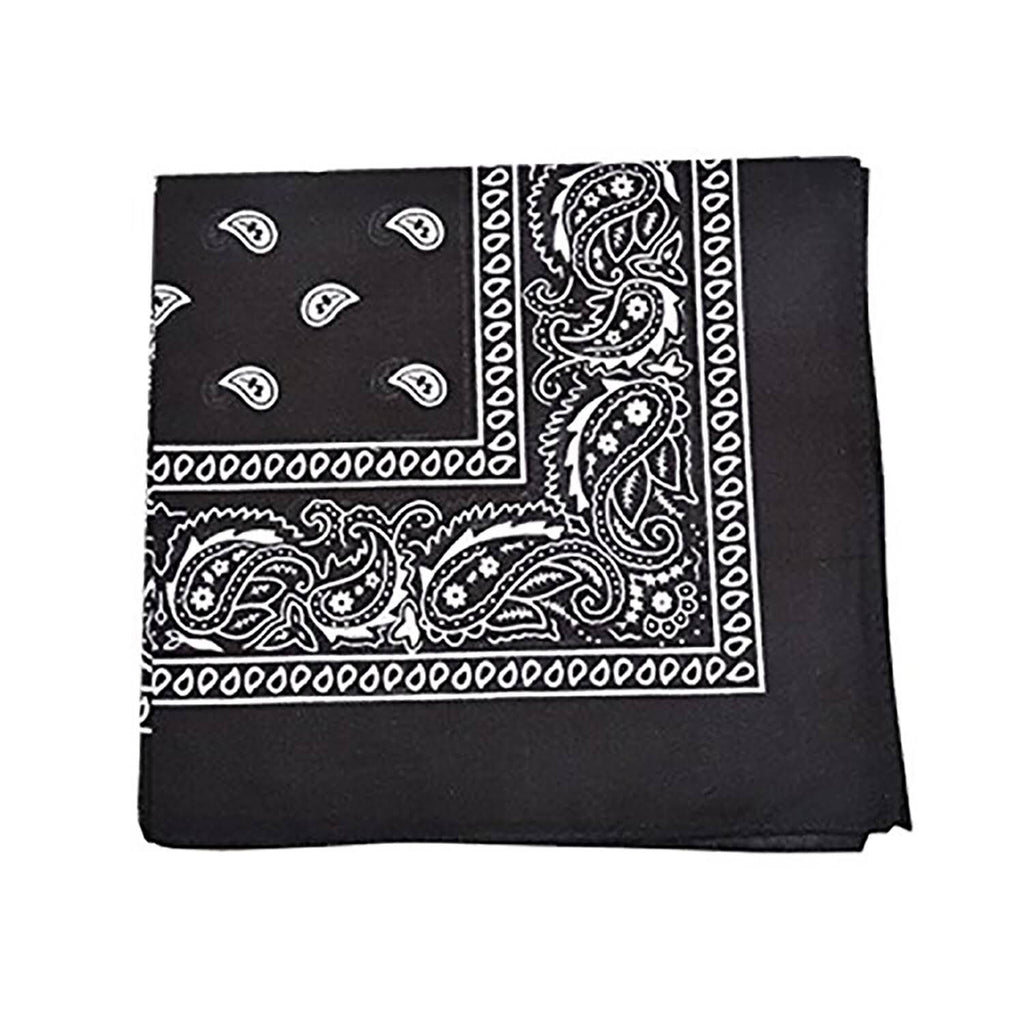 96 Pack Black & Red Polyester Bandanas L699