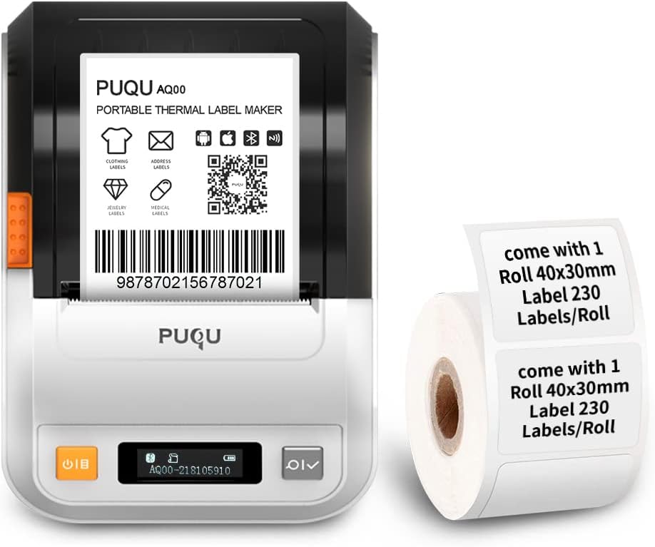 Black Bluetooth Thermal Label Printer U82886