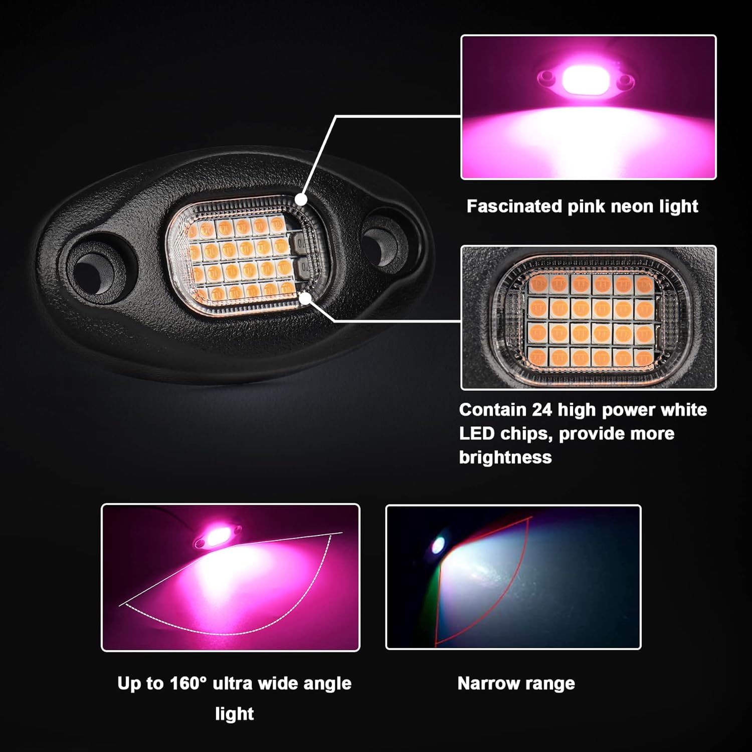 Purple Pink Rock Lights for UTV ATV Jeep Trucks O93185