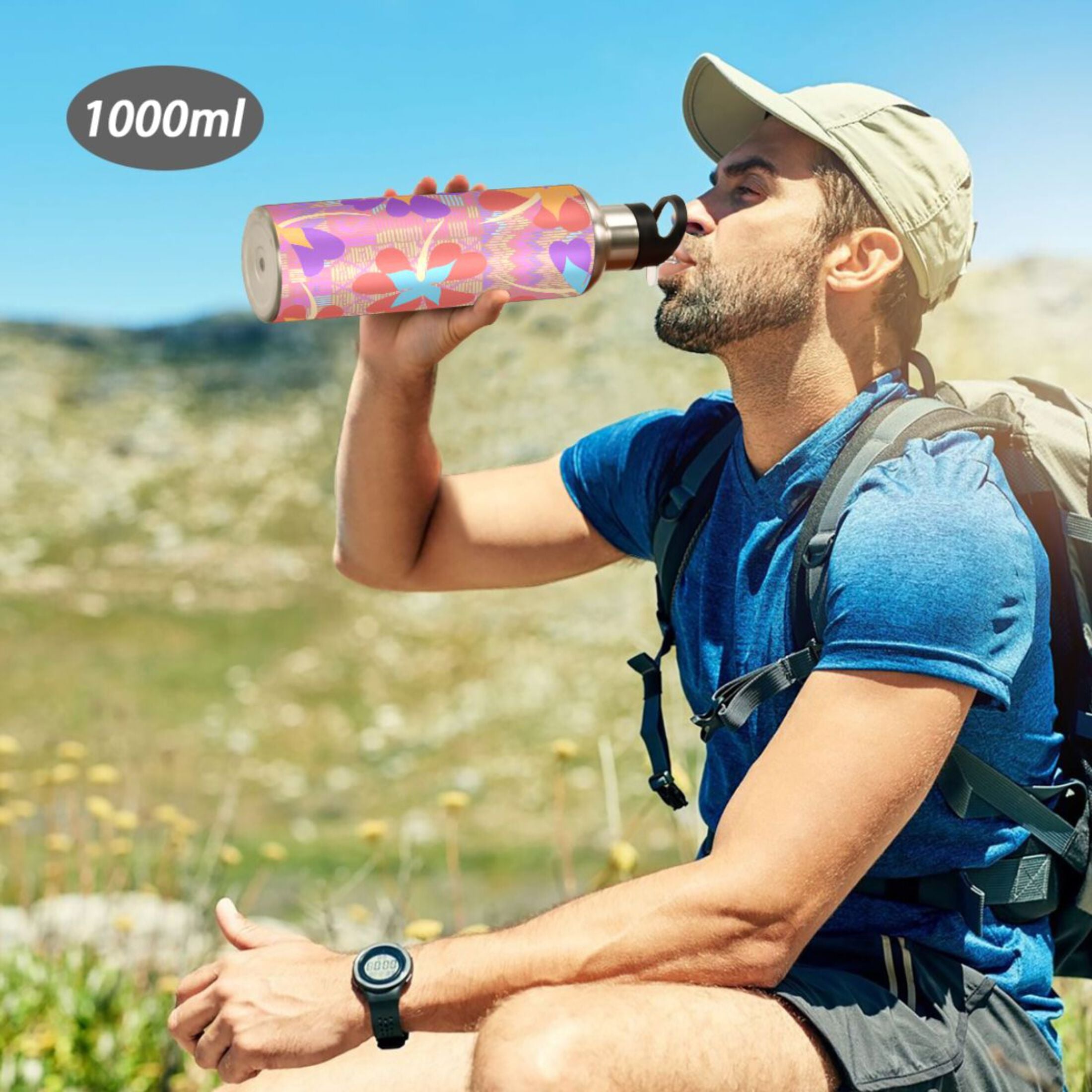 Stainless Steel Insulated Water Bottle with Straw Lid E13409