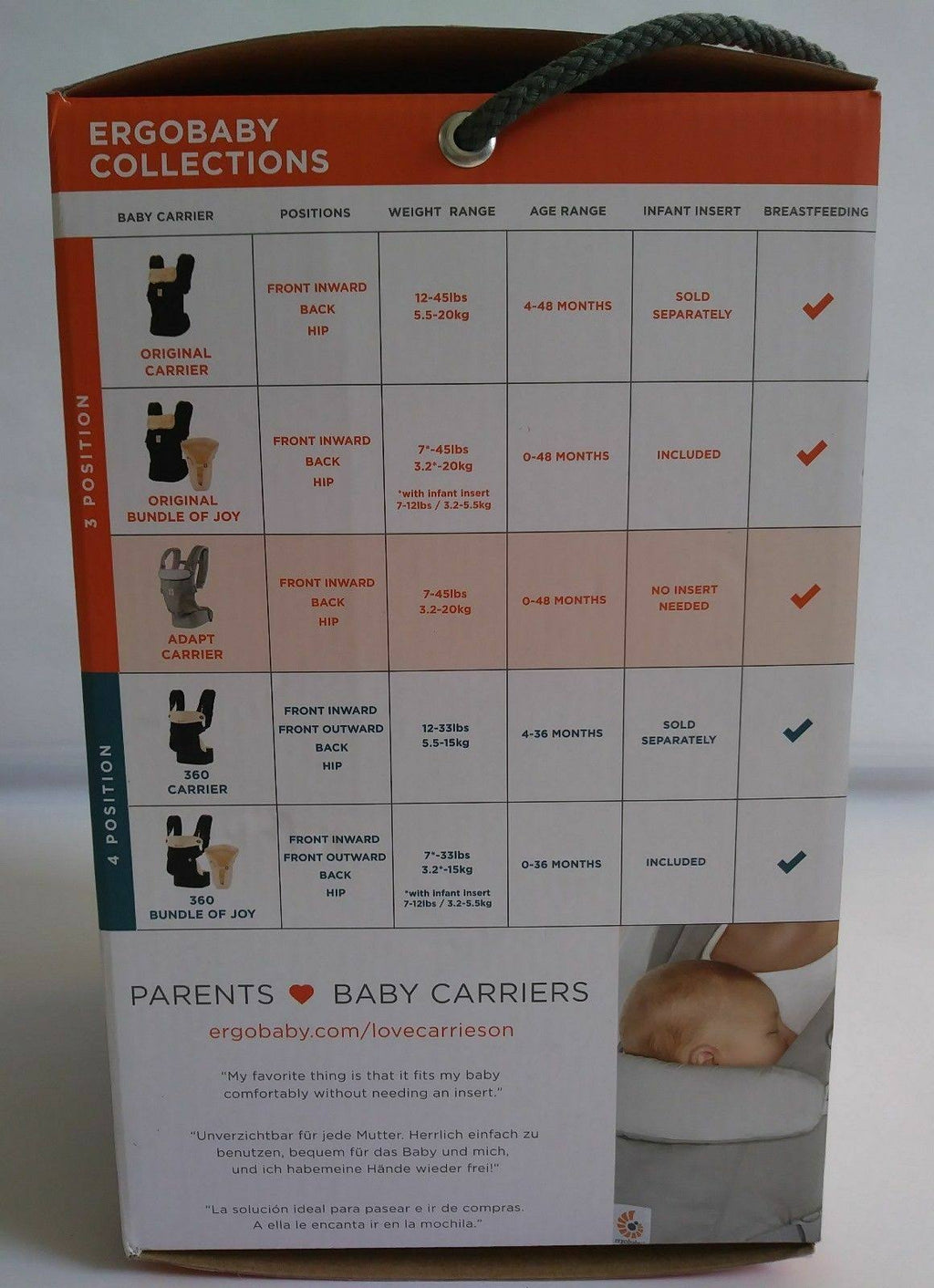 Pearl Grey Baby Carrier J8501