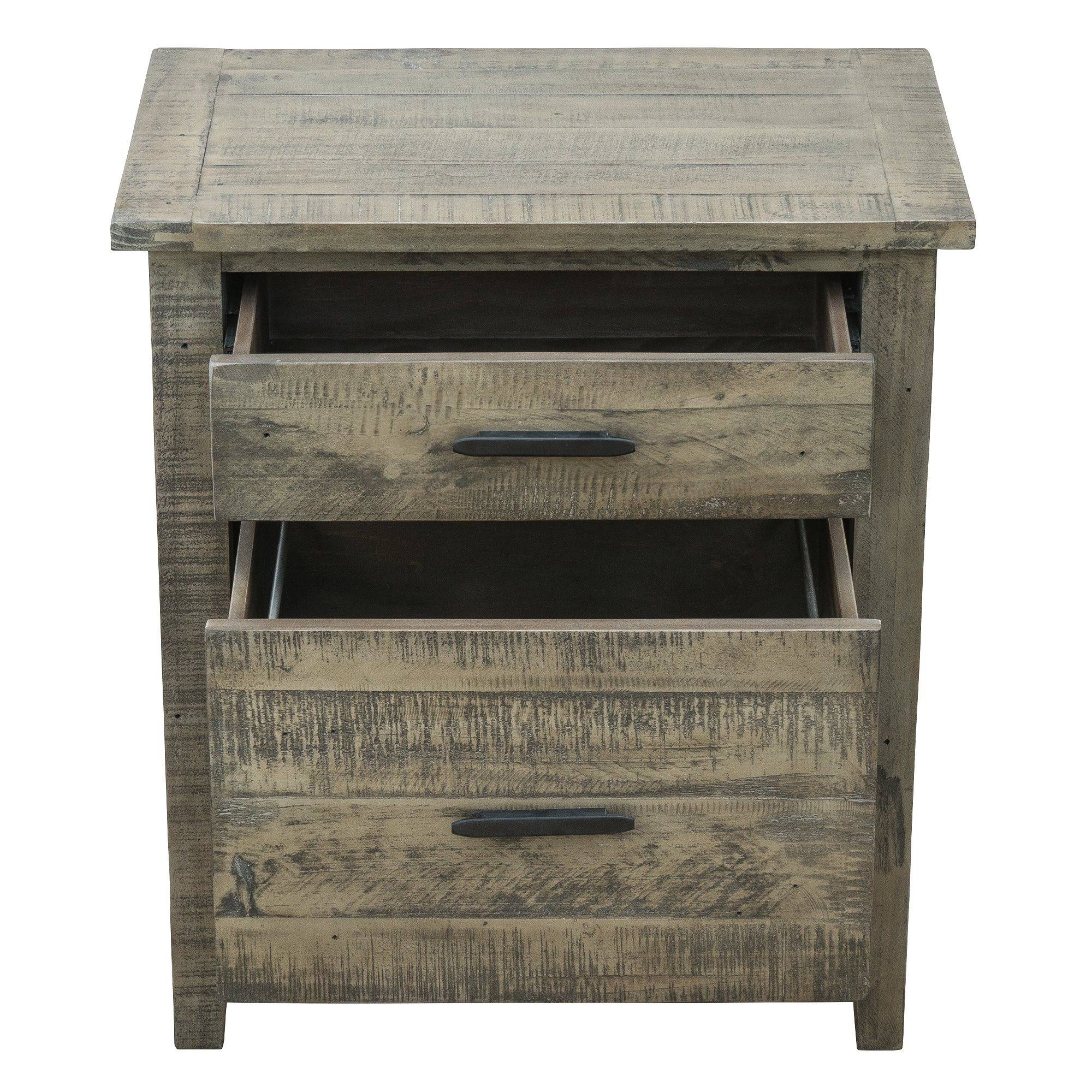 Reclaimed Wood Filing Cabinet with Two Drawers T733784