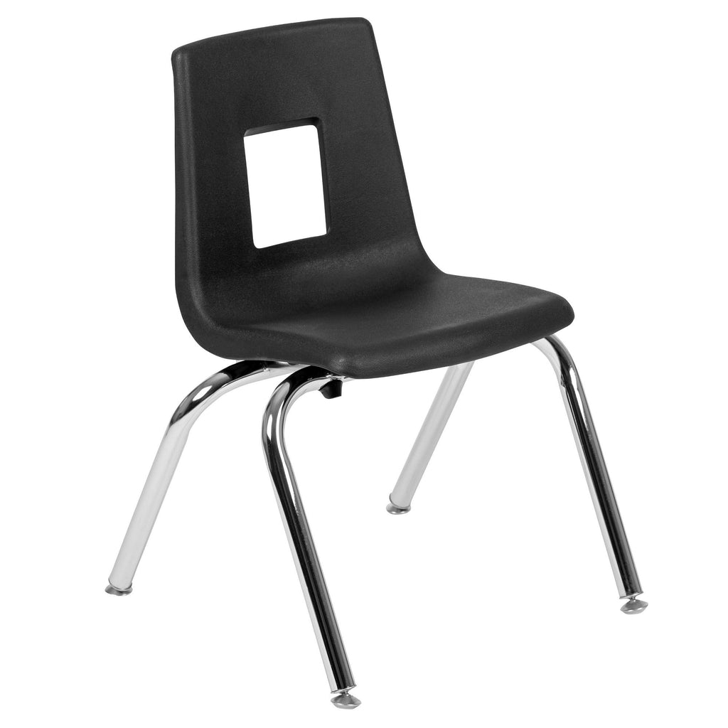 Grey/Black Laminate Activity Table Set with Student Stack Chairs X596450