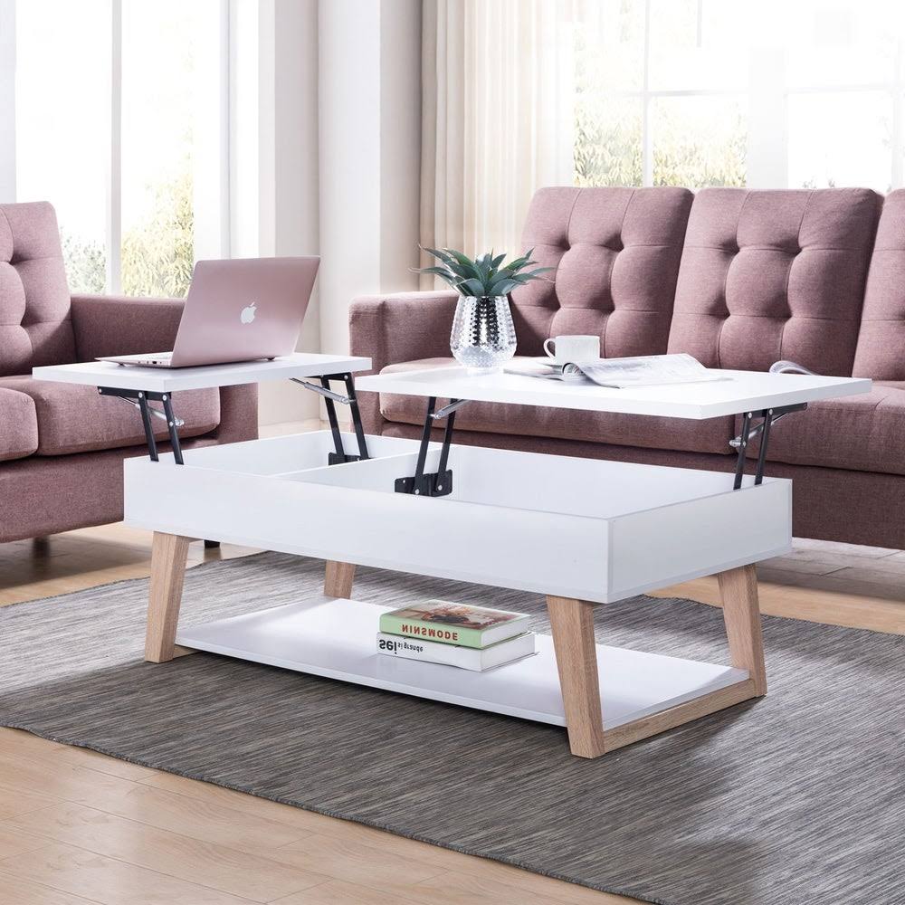 White Lift-Top Coffee Table W9618