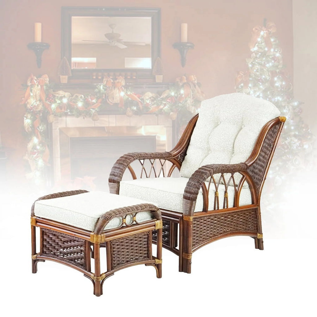White Armchair with Ottoman O153418