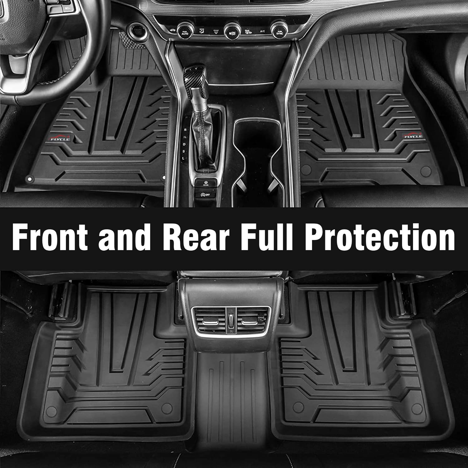 TPE Black All Weather Car Floor Mats for Honda Civic D684