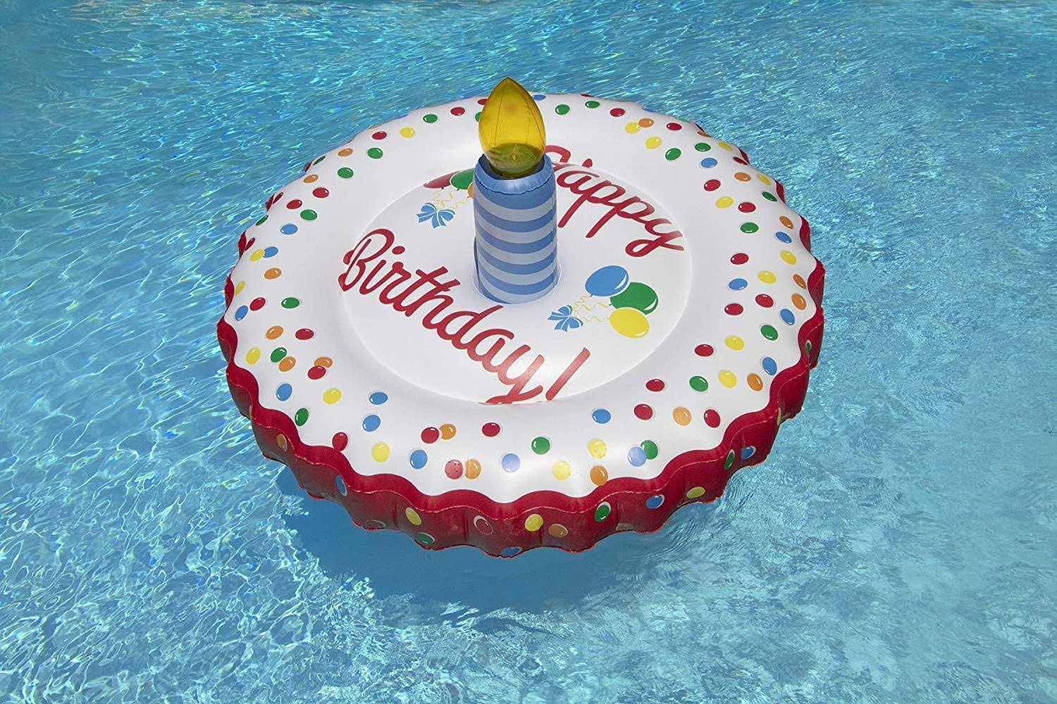 Inflatable Pool Island with LED Birthday Cake I8398