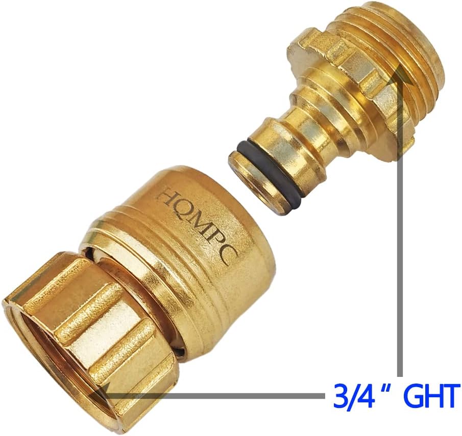 Brass Hose Connector 3/4" GHT (6 Sets) Pack of 2 X912890