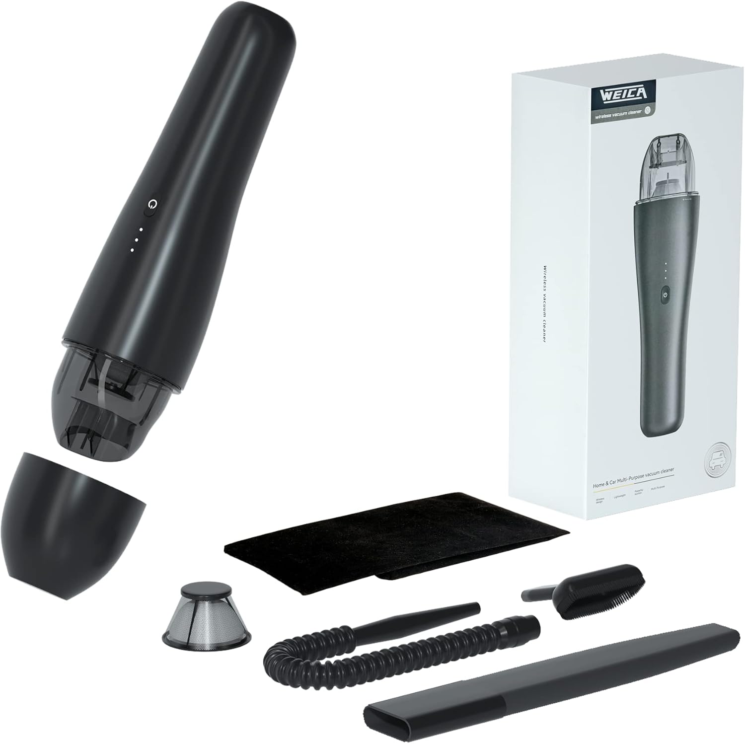 Cordless Handheld Vacuum Cleaner, Portable, Rechargeable, 11000PA, Black, Pack of 2 M332896