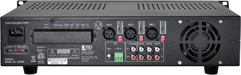 70V Commercial Multi Channel Amplifier, 6 Zones, 60W per Channel M7856