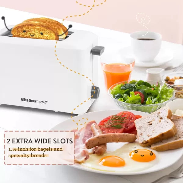 White Cool Touch Toaster with Extra Wide 1.5" Slots G457830