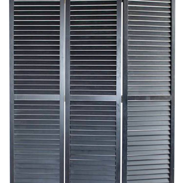 Red Wooden Screen with 3 Panels and Shutter Design V929