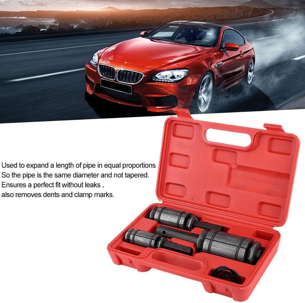 3pcs Steel Tail Pipe Expander Kit 1-1/18in to 3-1/2in Exhaust Muffler Spreader Auto Tool V60857