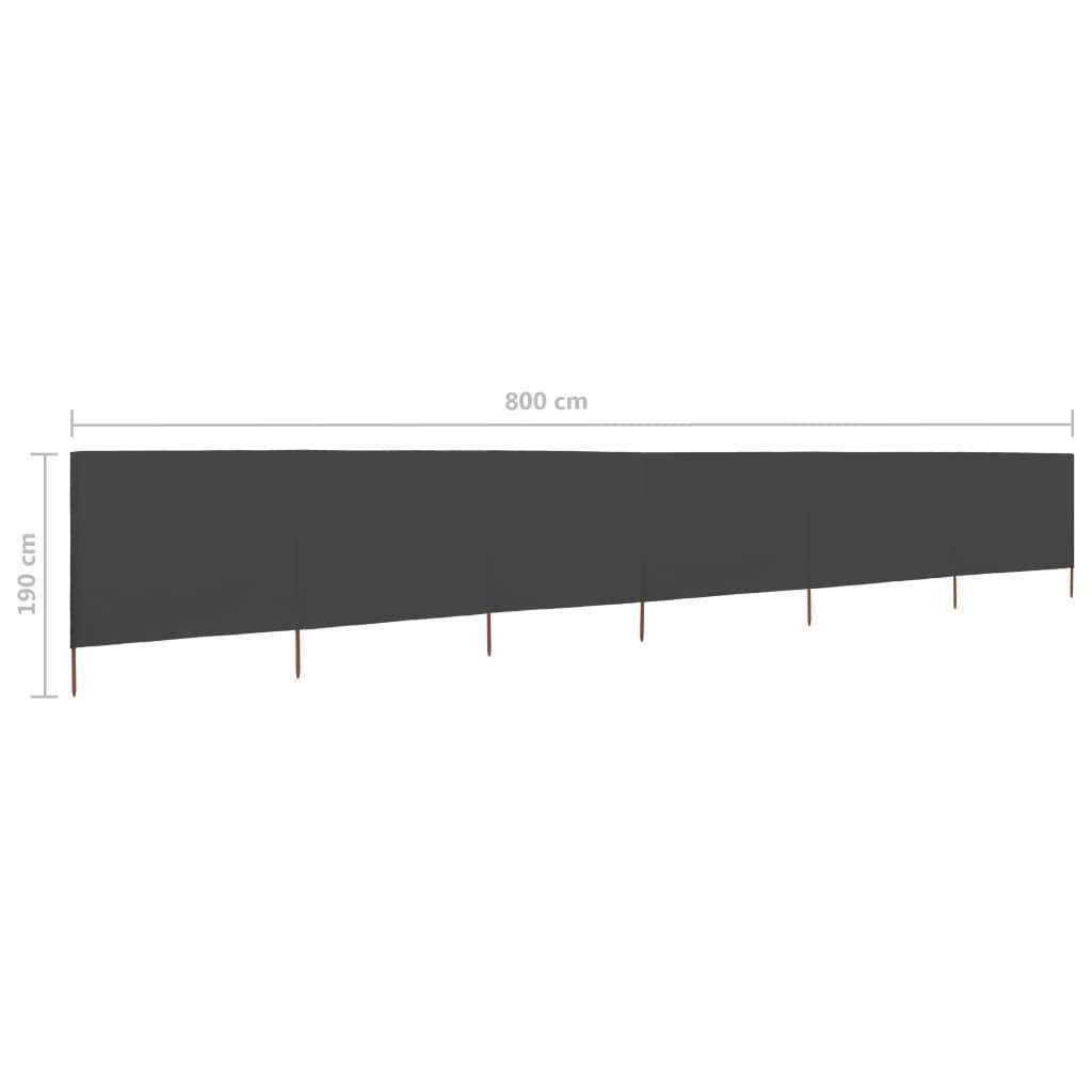 6-Panel Wind Screen Fabric 800X160 cm Anthracite L7626