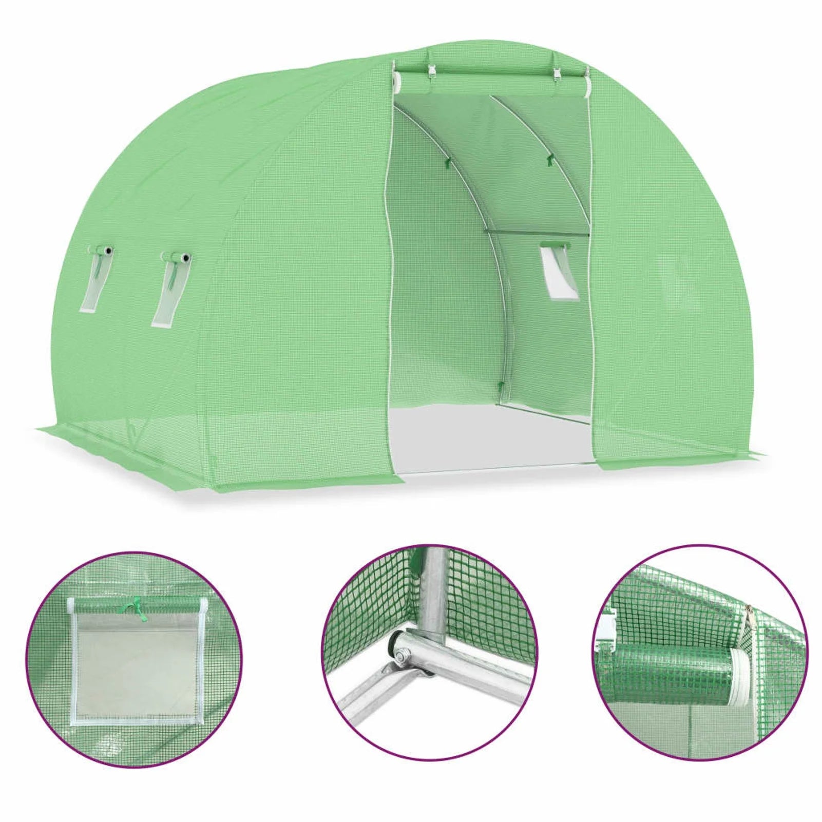 Steel Frame Patio Canopy Tent With Windows And Door R4568