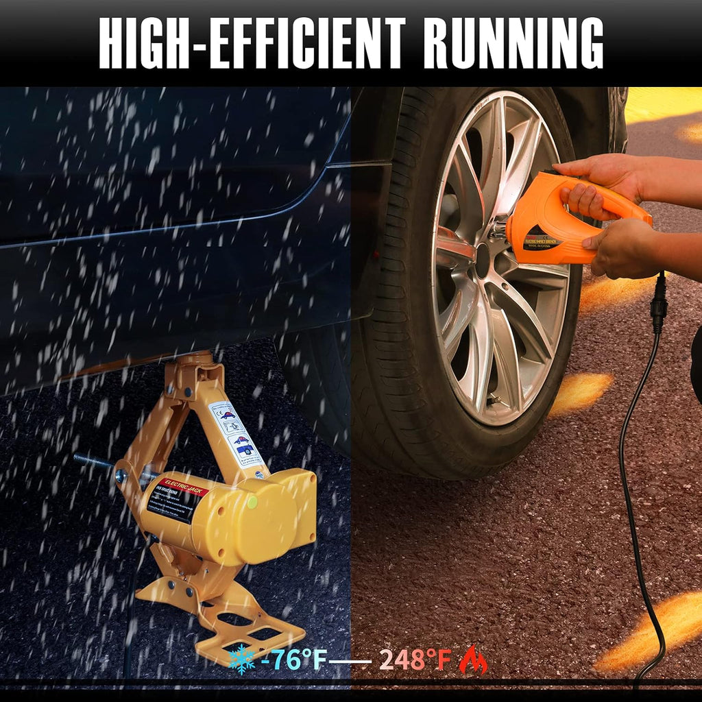 Electric Car Jack 3 Ton 12V with Impact Wrench and Inflator H370