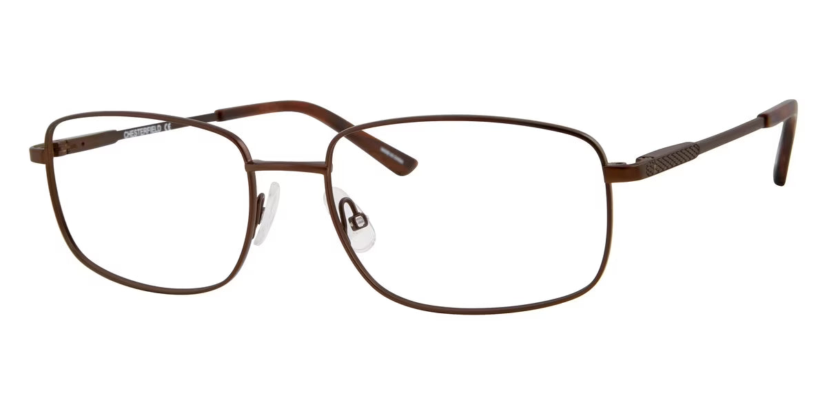 Brushed Brown Rectangular Full Rim Eyeglasses C570