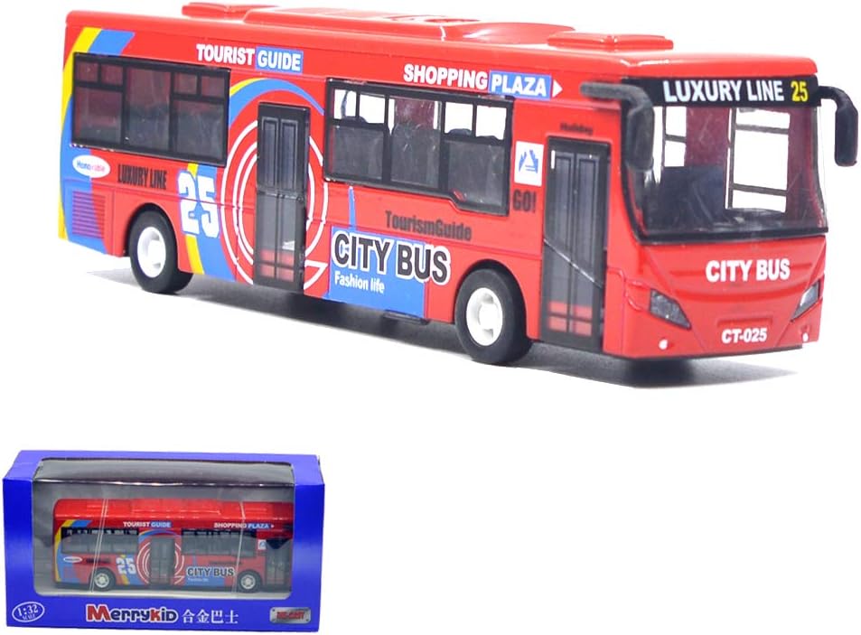 Green Double Decker Bus Die Cast Pull Back Vehicles Pack of 2 K3117