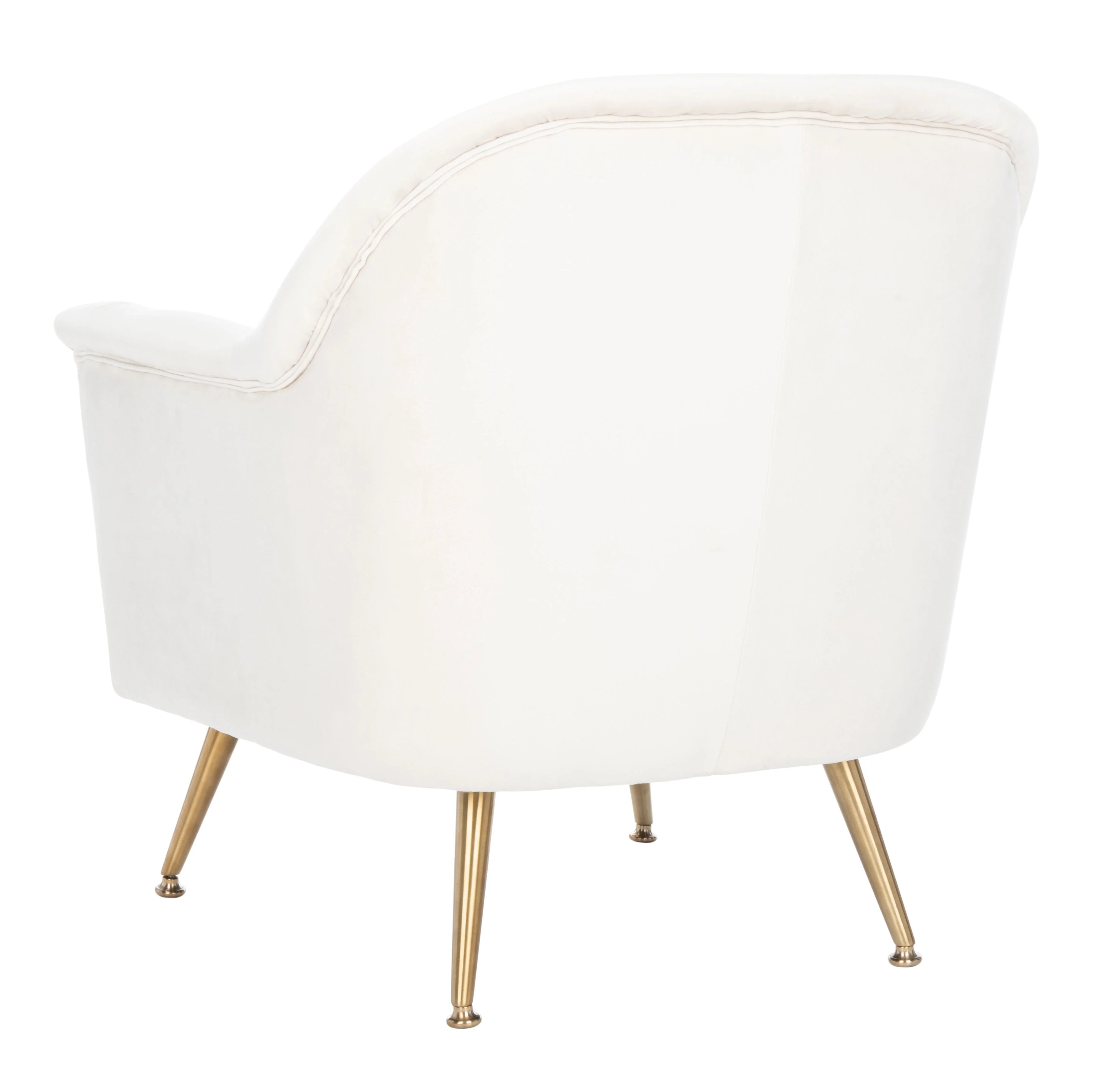 Ivory Velvet Upholstered Arm Chairs Q755914