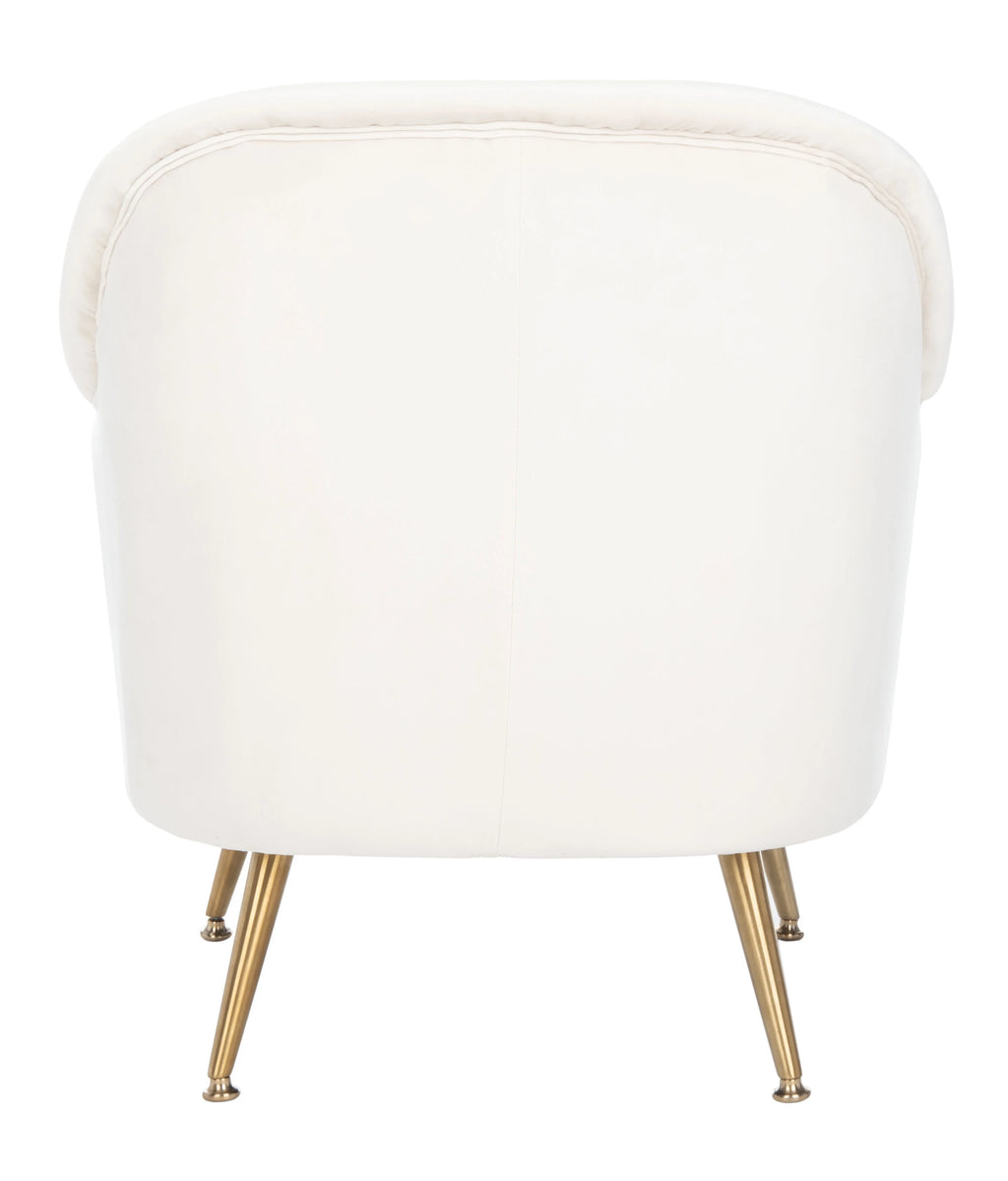 Ivory Velvet Upholstered Arm Chairs Q755914