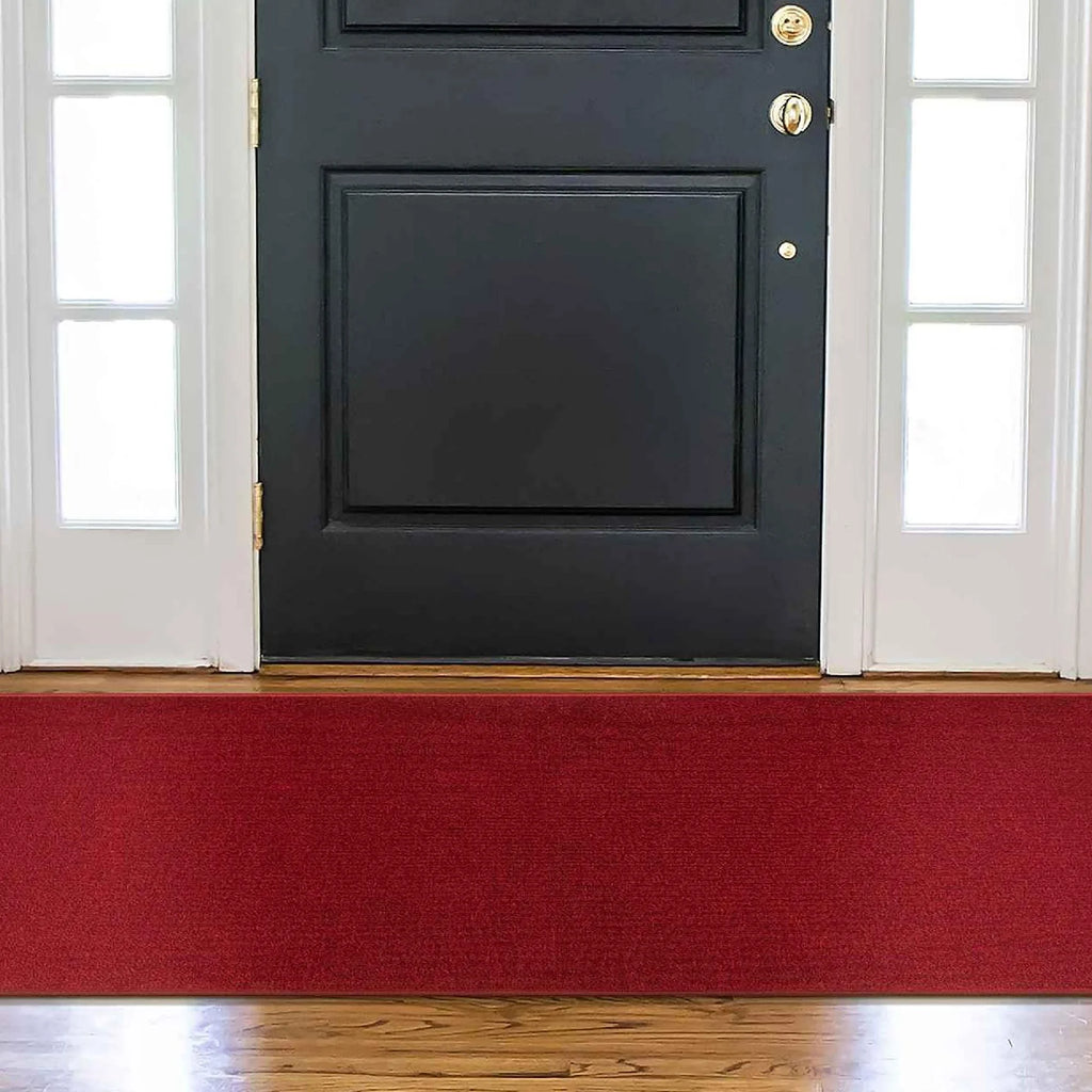 Red Non-Slip Rubberback Runner Rug, 1'10" x 12' L333