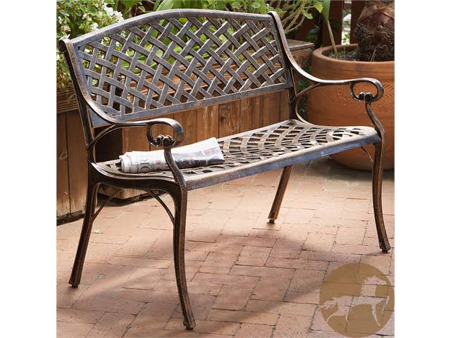 Antique Copper Cast Aluminum Bench H276