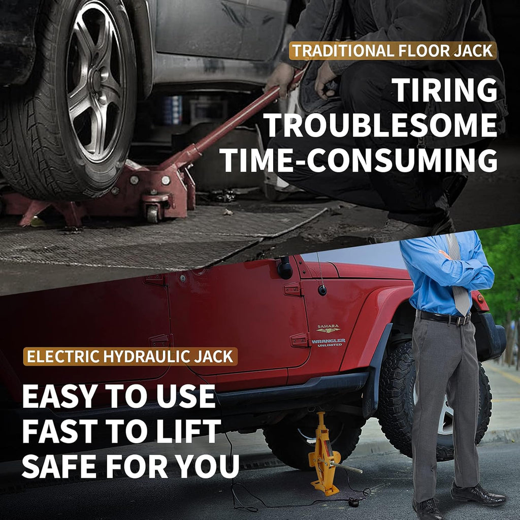 Electric Car Jack 3 Ton 12V with Impact Wrench and Inflator H370