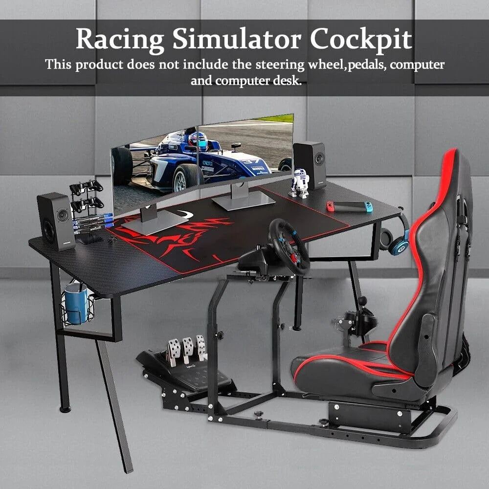 Racing Simulator Wheel Stand with Seat V6141