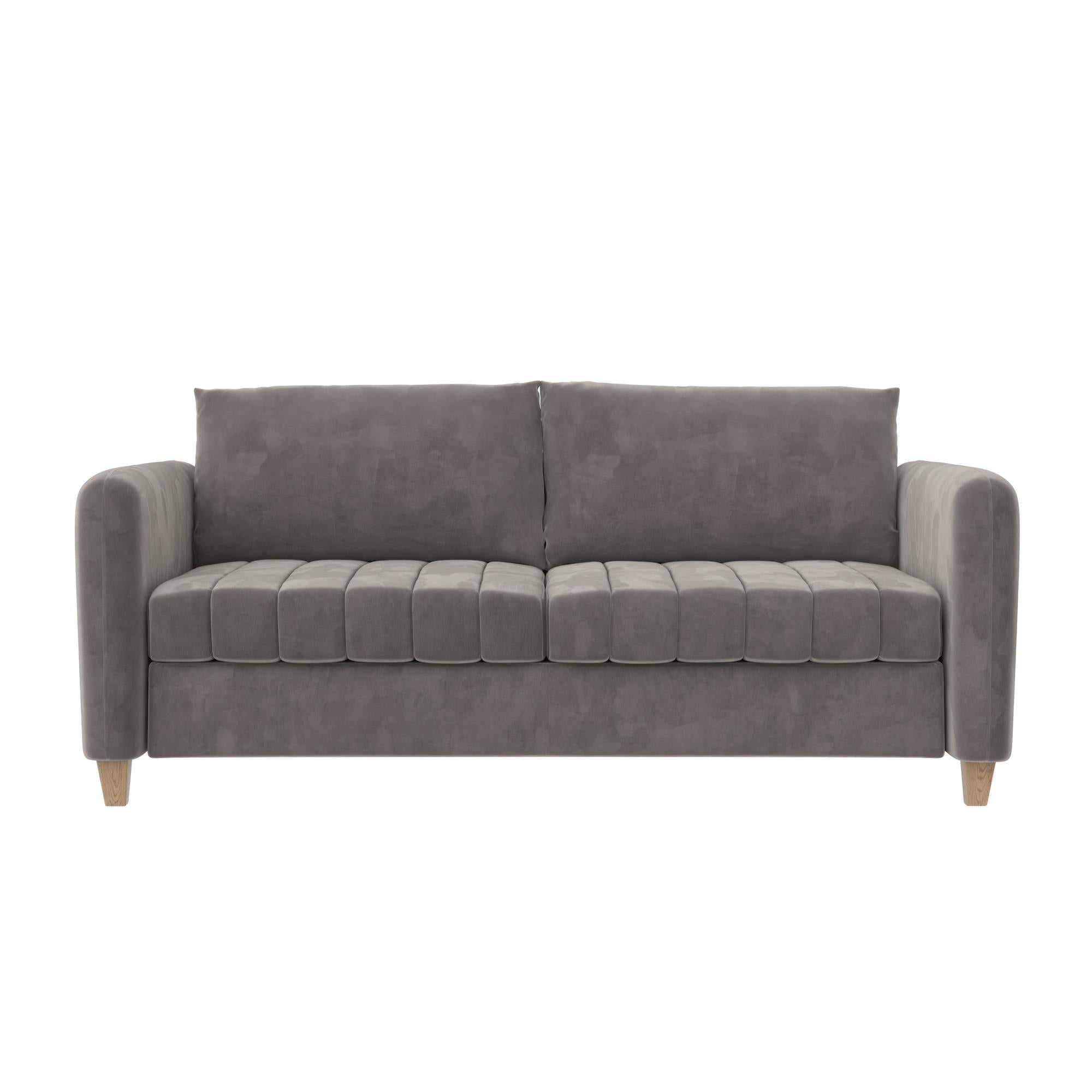 Light Gray Velvet Tufted Sofa P31582