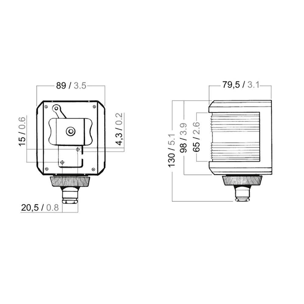 Black Housing Bi-Color Side Mount Light Y734