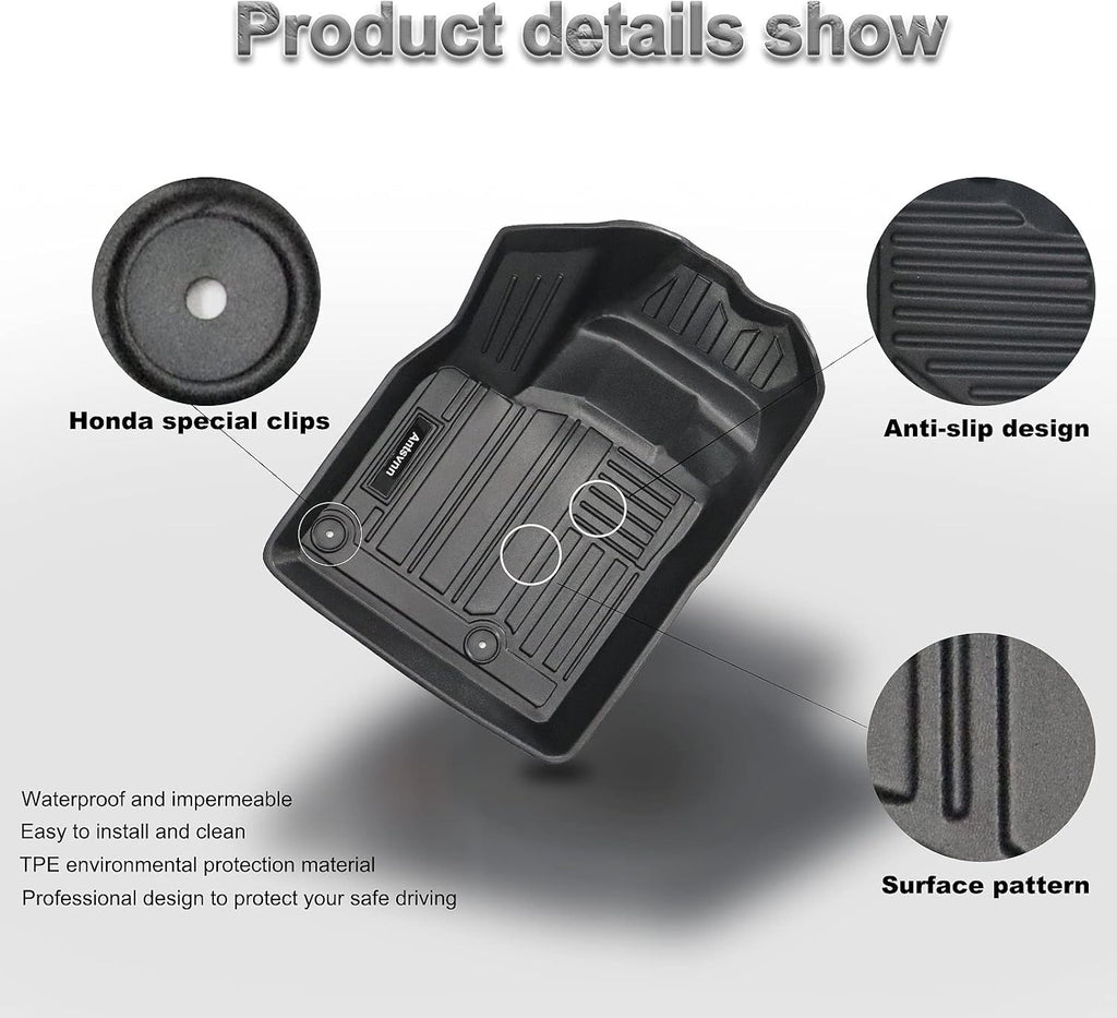 Car Floor Mats 2 Rows and Trunk Cargo Liner All-Weather Rubber C442010
