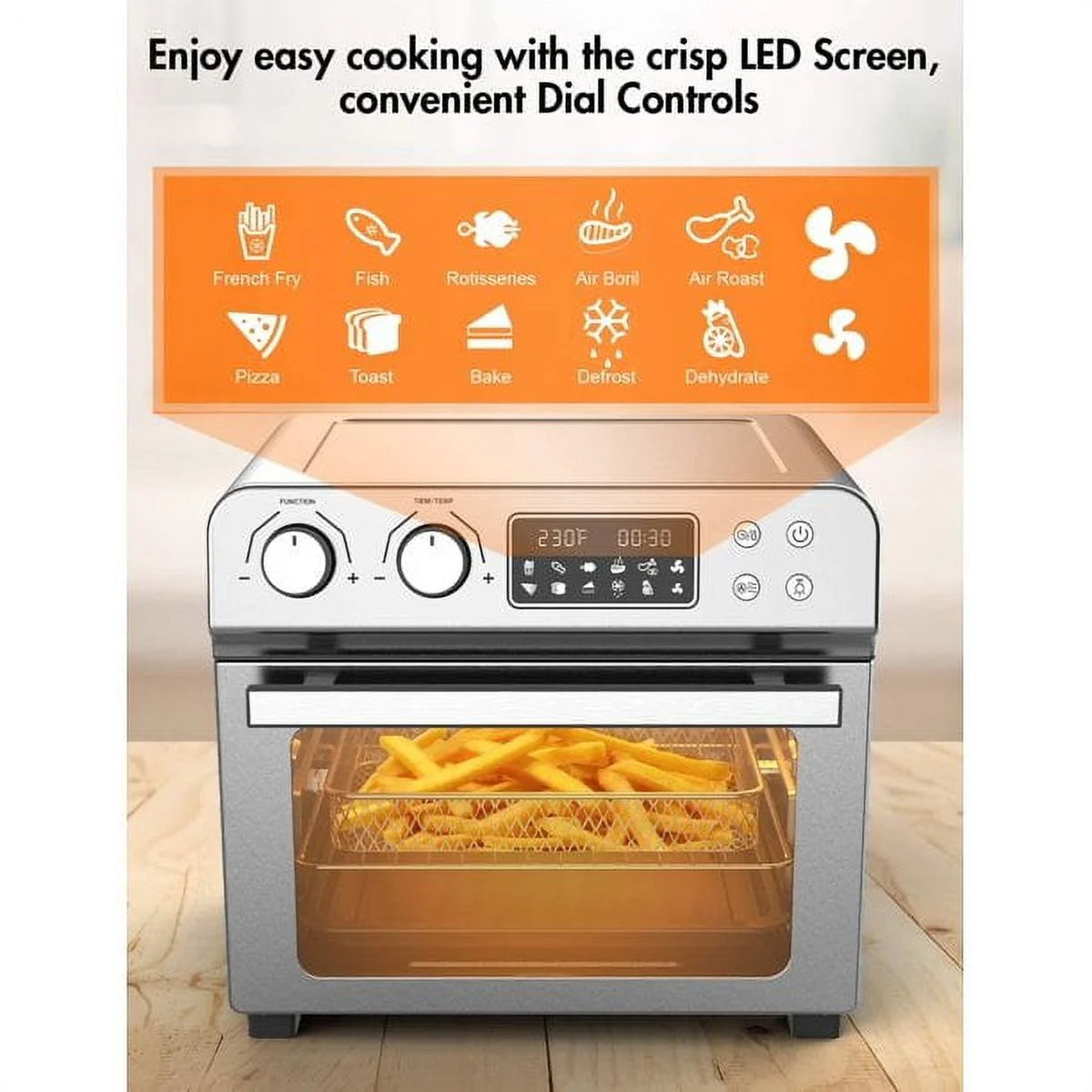 24.3 Quart Air Fryer Toaster Oven Combo with Rotisserie Dehydrator W38424