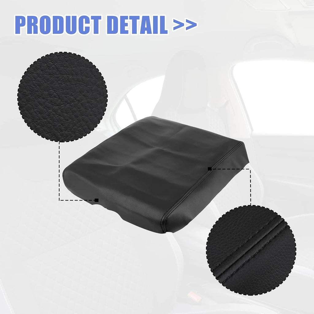 Black Microfiber Leather Center Console Lid Cover Protector I934