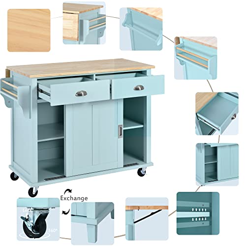 Black Rolling Kitchen Island with Drawers and Storage Cabinet D74982