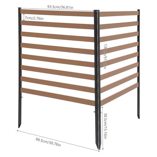 Brown 2 Panels 39"W x 51"H Privacy Screens Fence Panel D624