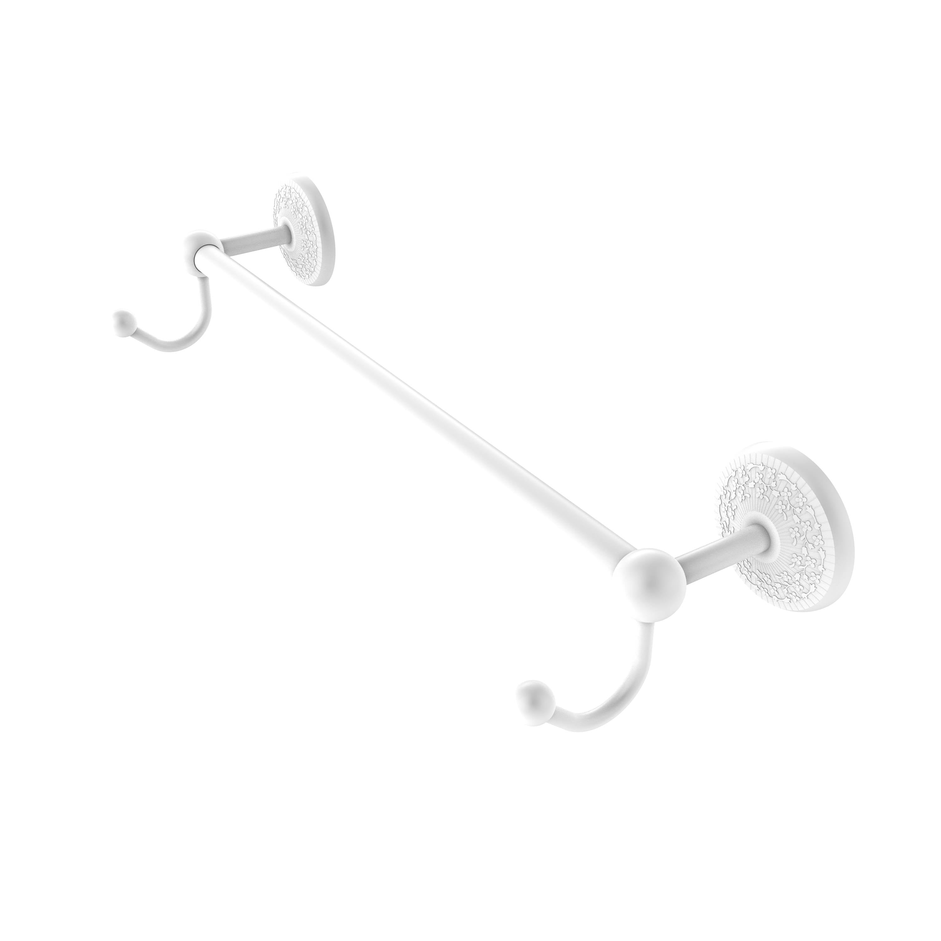36 inch Towel Bar with Integrated Hooks Matte White B254