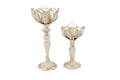Distressed White Metal Candle Holders (Set of 2) K642359