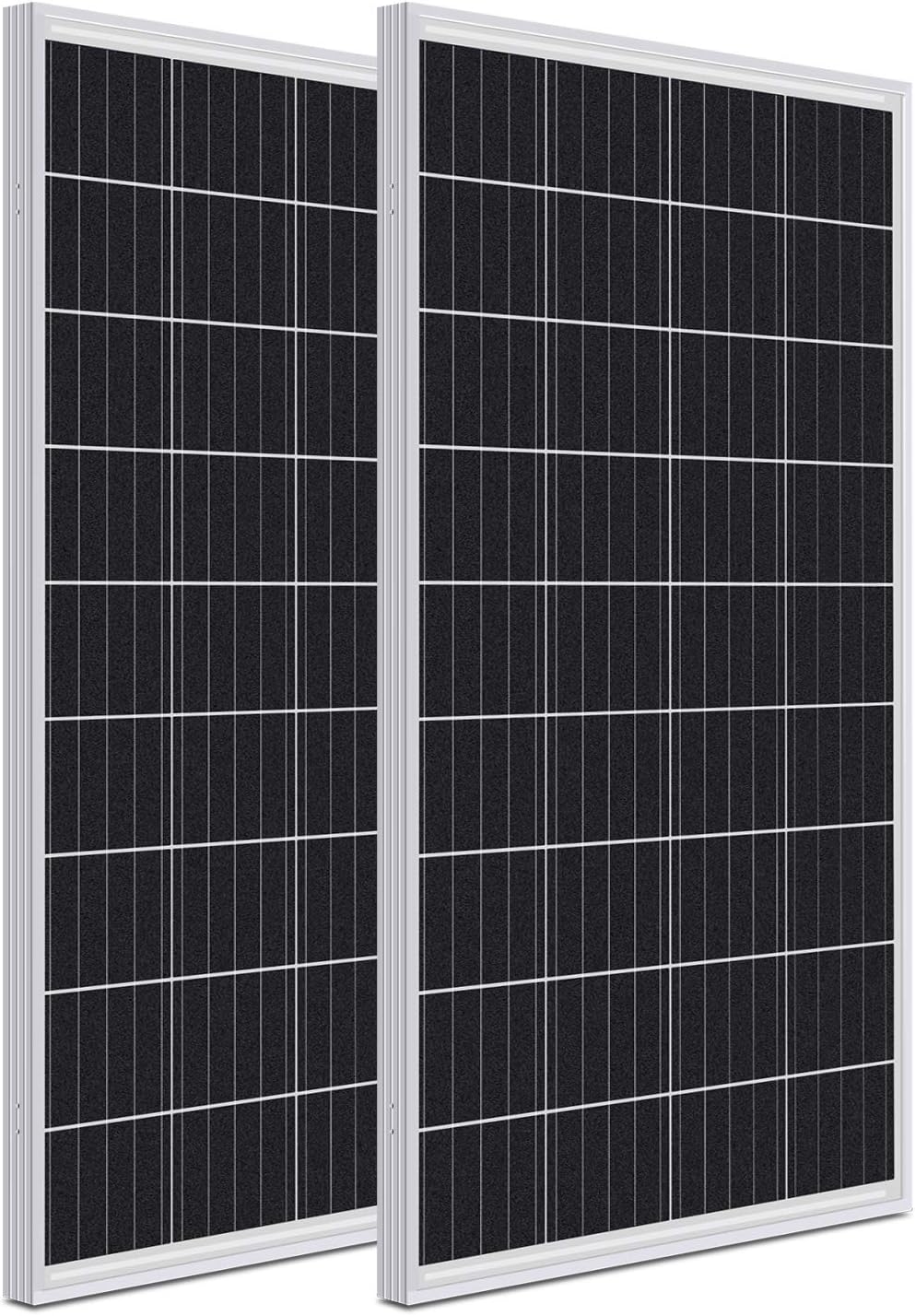 200 Watt 12 Volt Monocrystalline Solar Panel 2 Pack V953