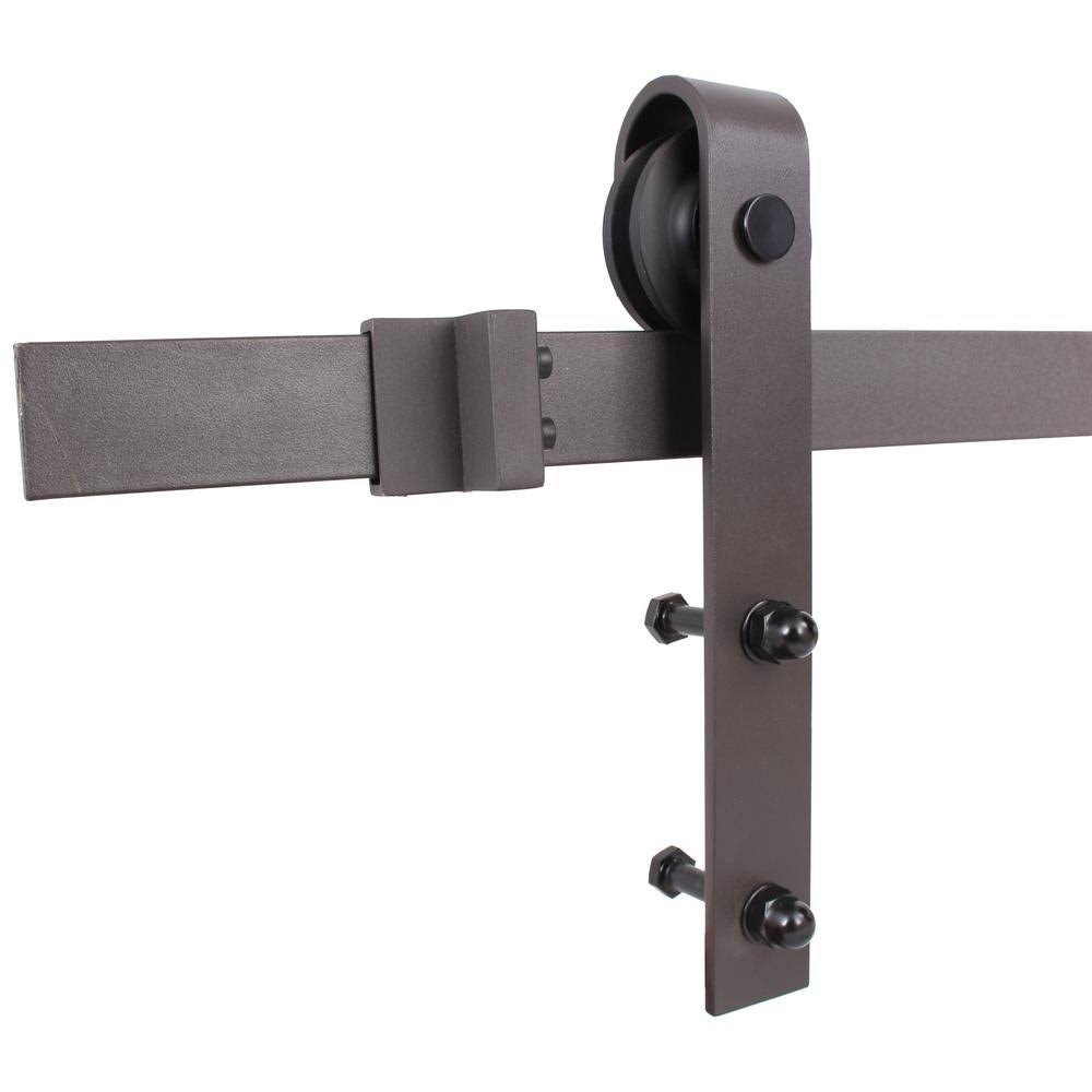 Ocean Blue Stained Wood Sliding Barn Door with Hardware Kit N258