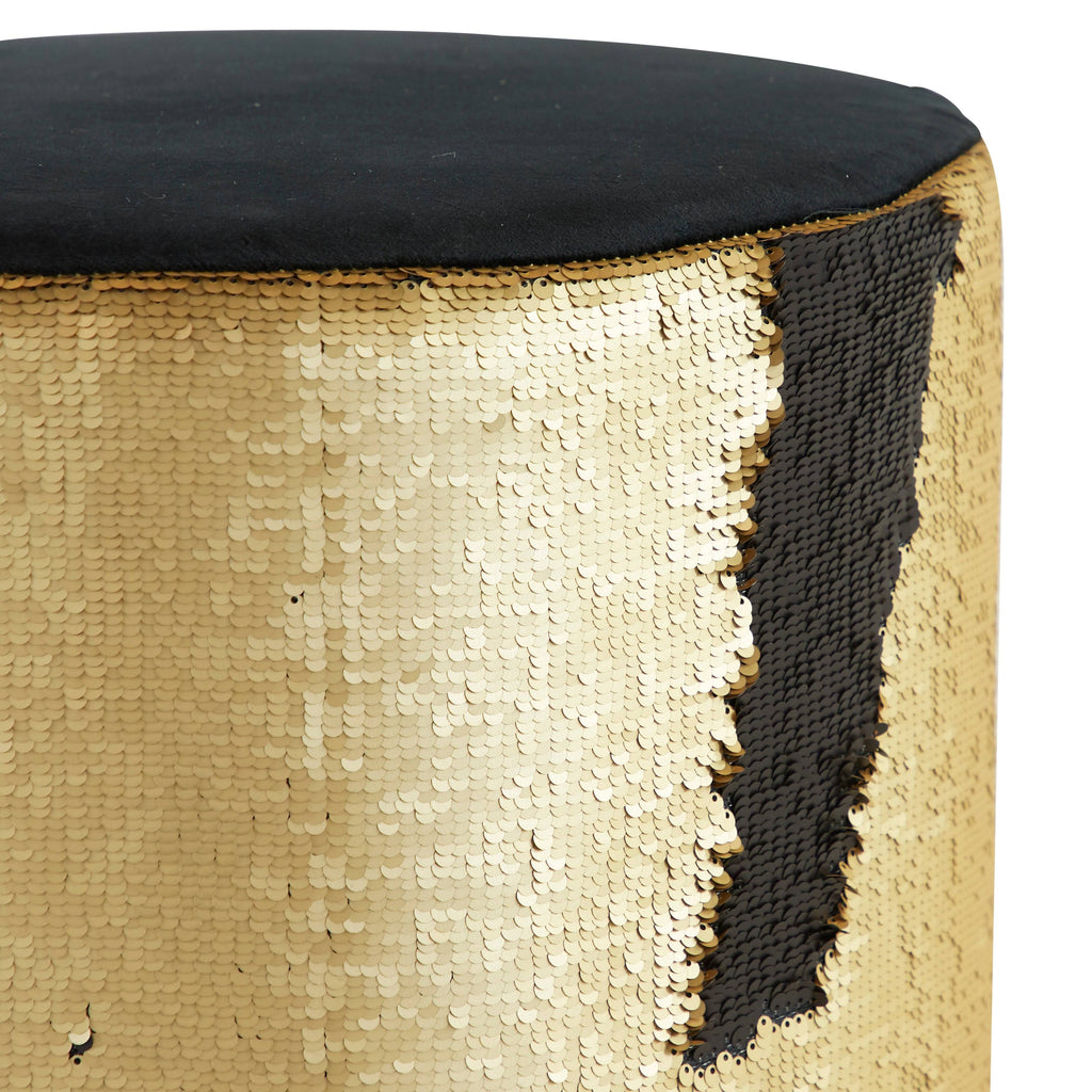 Black Wood and Fabric Stool M456