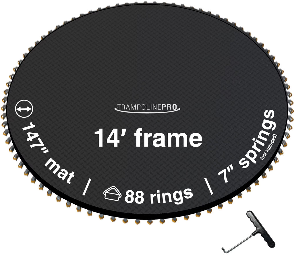 14' Round Frame Trampoline Jumping Mat with 88 Rings J209