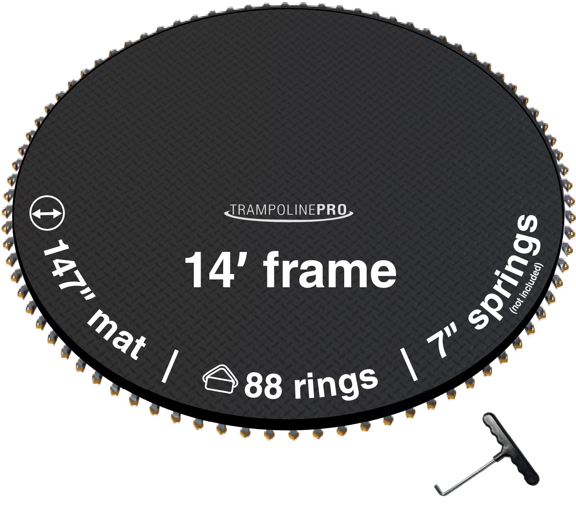14' Round Frame Trampoline Jumping Mat with 88 Rings J209