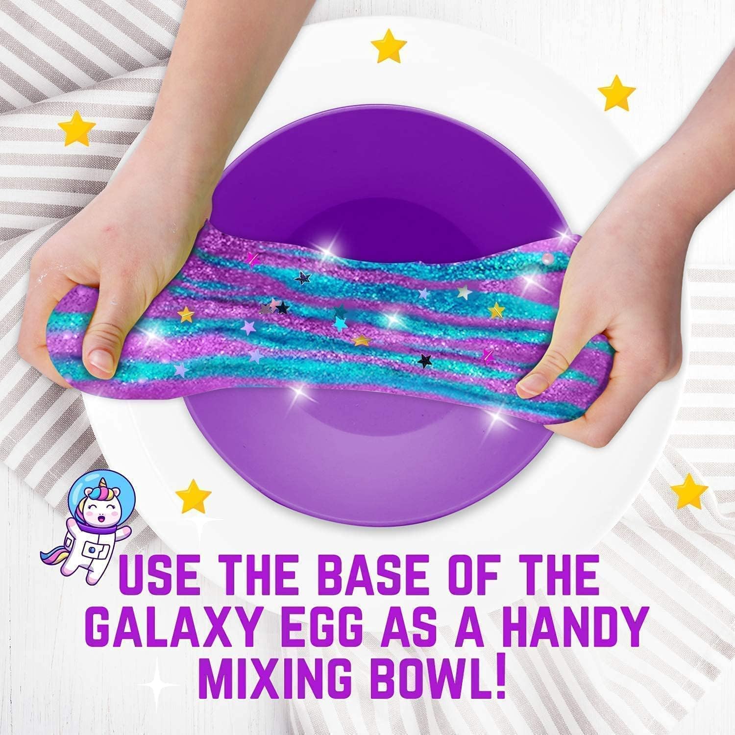 Egg Surprise Galaxy Slime Kit, 41 Pieces, 9.5 Inches High R571