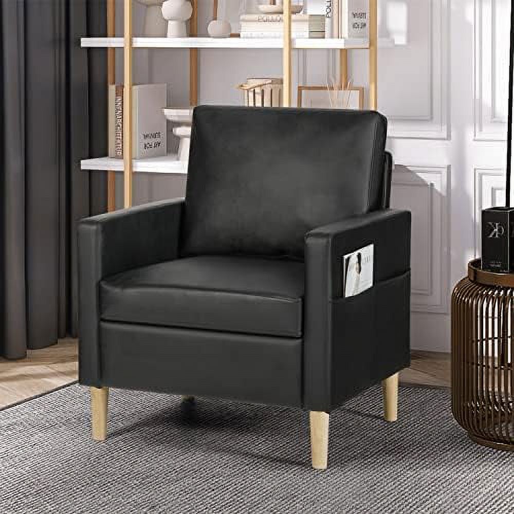Black Faux Leather Accent Arm Chair B985