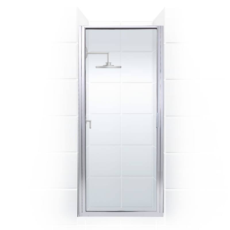 Framed Continuous Hinge Shower Door with Clear Glass Chrome G28863