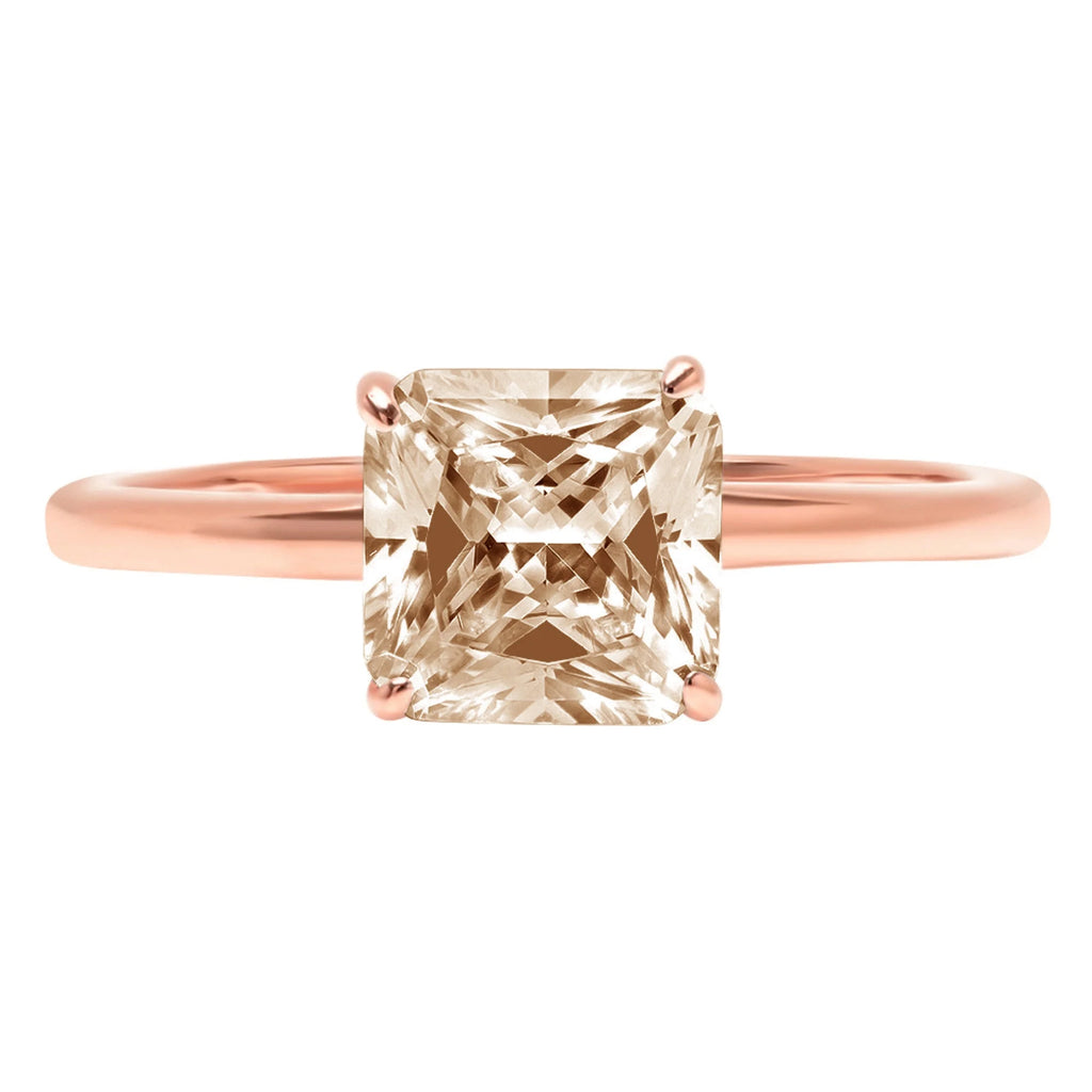 18K Rose Gold Solitaire Ring P843