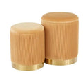 14x22 Velvet Round Storage Ottoman Orange O6483