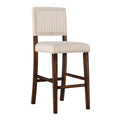 Ivory/Brown Linen Bar Stool U790