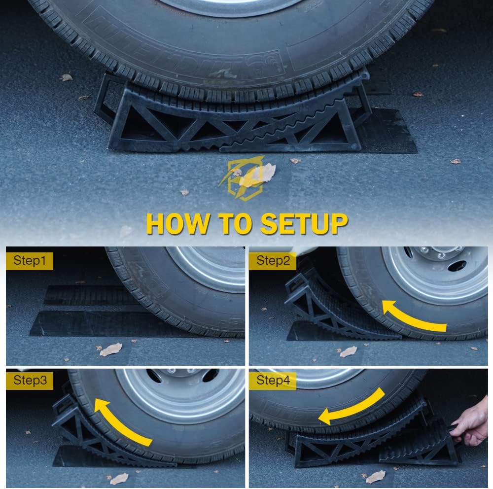 RV Leveling System Kit Up to 66,000 lbs, 2PCS with Anti-Slip Mats N8130
