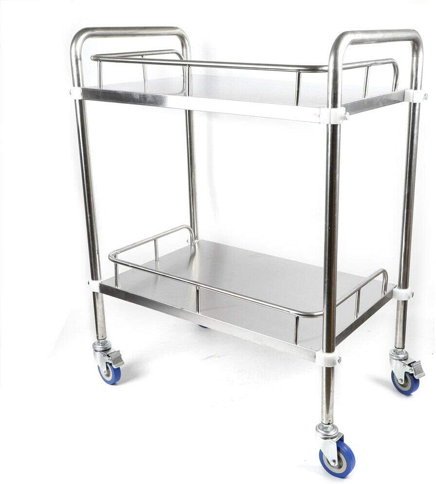 Stainless Steel Utility Service Cart with Silent Omnidirectional Wheel X83537